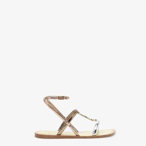  FENDI芬迪 22年秋冬 女士 平底涼鞋 銀色納帕皮涼鞋 8X8282UJ3F1H17