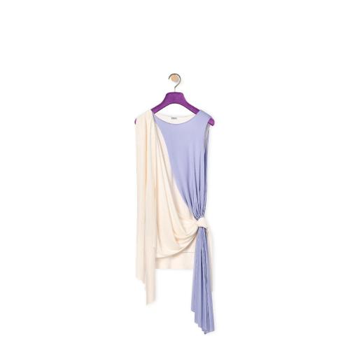  LOEWE羅意威 22年秋冬 女士 短袖襯衫 Draped top in silk S540Y07XA6-2105