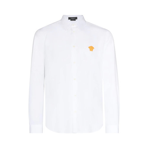 VERSACE/范思哲 男士純色棉質(zhì)美杜莎頭像裝飾長袖上衣襯衣襯衫 A89273A232105 多色可選