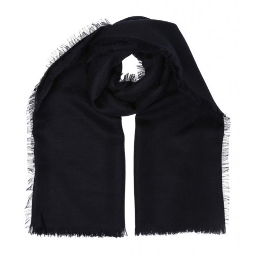 GUCCI/古馳 女士深藍色羊毛蠶絲混紡圍巾圍脖方巾