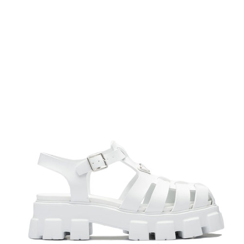 PRADA/普拉達(dá) 22年春夏新款 男士白色皮革厚底漁夫涼鞋2X3083_3LKK_F0009