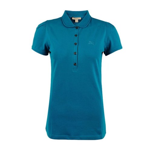 BURBERRY/博柏利 20春夏 女裝 服飾 藍(lán)色純棉休閑女士短袖Polo衫