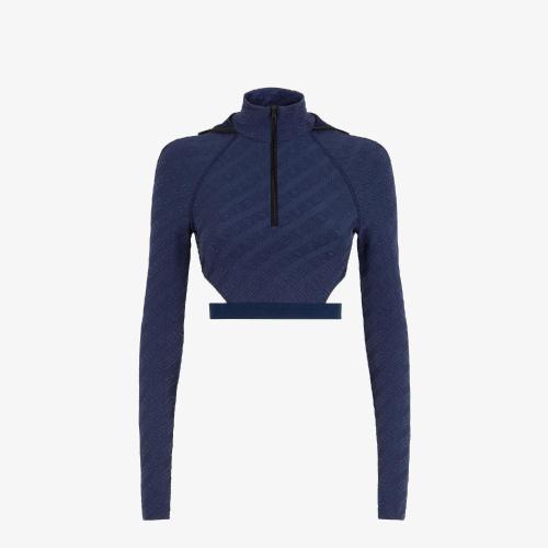  FENDI芬迪 22年秋冬 女士 長(zhǎng)袖T恤 Cropped T-shirt FAF306AK7SF1IHG