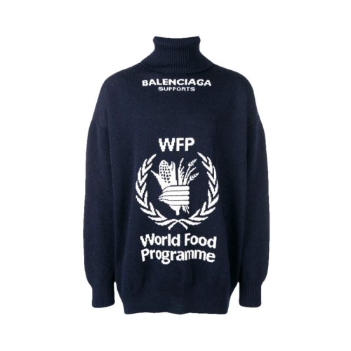  Balenciaga/巴黎世家 男士海軍藍(lán)羊毛針織衫/毛衣 542703 T1507 4177 PLFSX