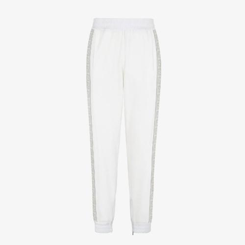  FENDI芬迪 22年秋冬 男士 休閑褲 白色抓絨長褲 FAB626AI59F0W42