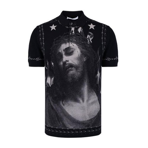 Givenchy/紀(jì)梵希 男士黑色棉質(zhì)短袖POLO衫 16J7312654 001