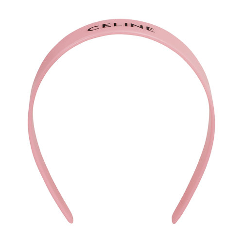 CELINE/賽琳 22新款 MONOCHROMS系列 女士淺粉色醋酸纖維黑色標志頭帶發(fā)箍46Y376CLA.24IA