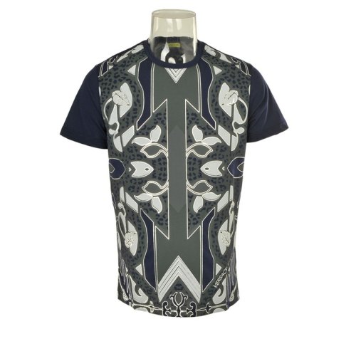  VERSACE JEANS COUTURE 男士深藍(lán)色棉質(zhì)短袖T恤 B3GPA766 6598 231 PLFSX