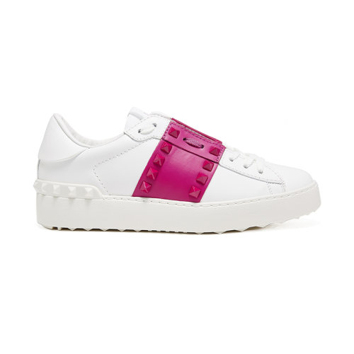 VALENTINO 華倫天奴 女士白粉拼色牛皮鉚釘休閑鞋 SW2S0A01 LTU BCDX