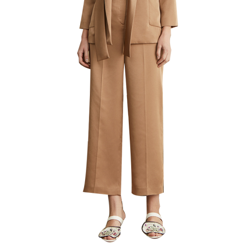 HUI/卉 女士休閑褲20春夏新款琉璃橘色休閑褲