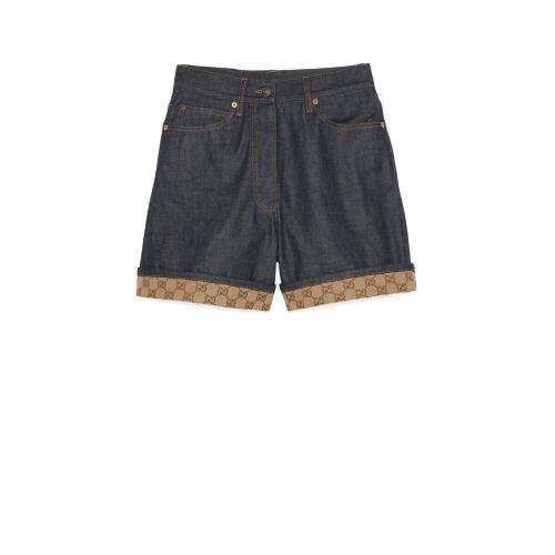  GUCCI古馳 22年秋冬 女士 飾GG牛仔短褲 701707 XDB2A 4759