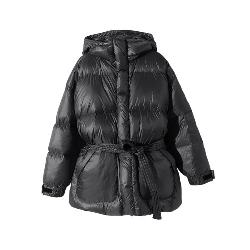 GeleiStory/GeleiStory歐美女裝加厚系帶面包羽絨服女連帽新款冬季白鴨絨外套女士外套 女士羽絨服