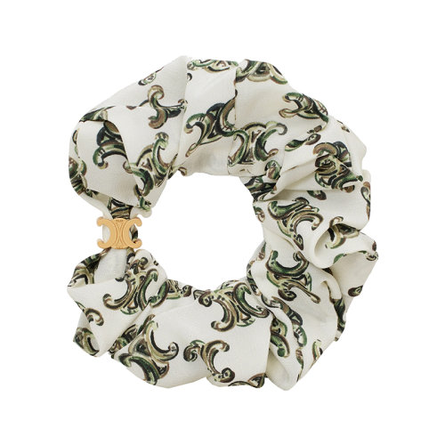 CELINE/賽琳 22新款 女士白土色絲綢印花絲配金扣手鏈460CN2SIB.35GC