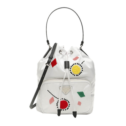 PRADA/普拉達 黑色牛皮女士手提包  1BH038-2DGT-F0002-O3O