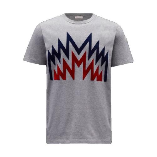 MONCLER蒙可蒙克萊 22年秋冬 男士 短袖T恤 Flocked Print T-Shirt H20918C000068390T920