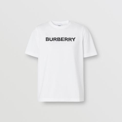 BURBERRY 22年秋冬 女士 徽標(biāo)印花棉質(zhì) T 恤衫 80567241