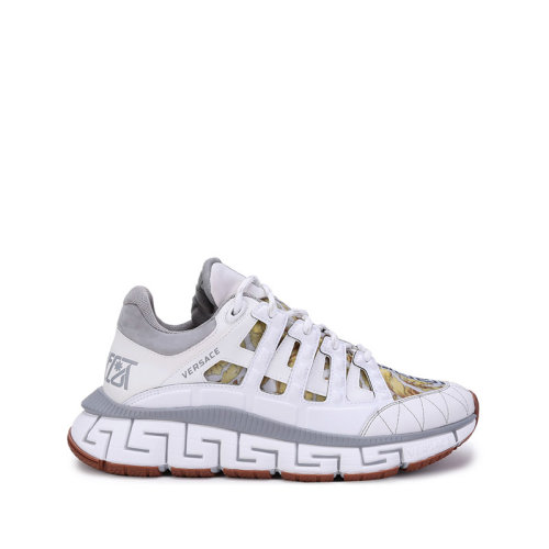 VERSACE/范思哲【22春夏新款】男士織物配皮TRIGRECA系帶休閑運動鞋多色印花 DSU8094 D16TCG