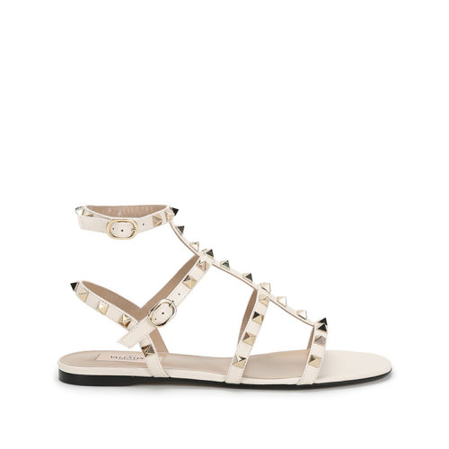 Valentino/華倫天奴 2021款 女士皮革鉚釘裝飾平底鞋涼鞋 VW2S0A05 VOD