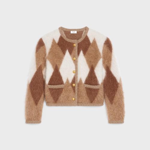  CELINE賽琳思琳 22年秋冬 女士 針織衫 [預(yù)售]      拉絨馬海毛獵裝開衫 2A10Z831R.03HN