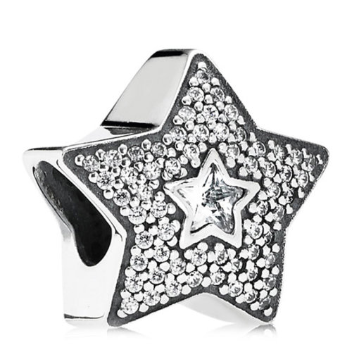 PANDORA 潘多拉 女士 銀色許愿星星鋯石925銀串珠 串珠配珠 791384CZ