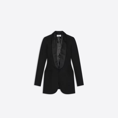  BALENCIAGA巴黎世家 22年秋冬 女士 夾克 Women's Hourglass Tuxedo Jacket  in Black 583888T 預(yù)定商品1-3周發(fā)貨