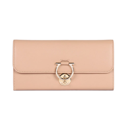 Salvatore Ferragamo/菲拉格慕 女士 女包 卡其色皮革卡包錢包 22D182 684182