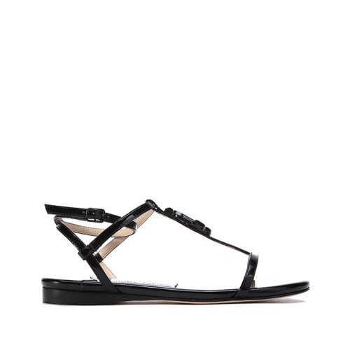 Jimmy Choo/周仰杰【22春夏新款】女士漆皮平底鞋涼鞋JC標志 ALODIE FLAT PAT