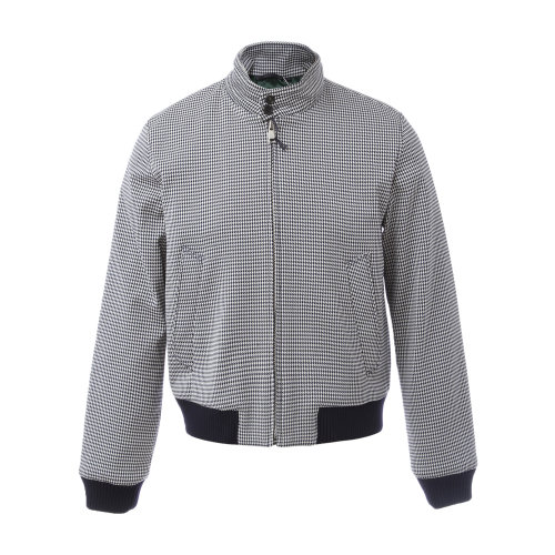 PRADA/普拉達(dá) 灰色細(xì)格紋立領(lǐng)男士棉服 短款棉服 男士外套