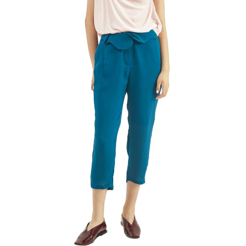 nisiss/怡夕19秋冬裝飾腰頭輕薄窄腳褲女士休閑褲n164xg24-1