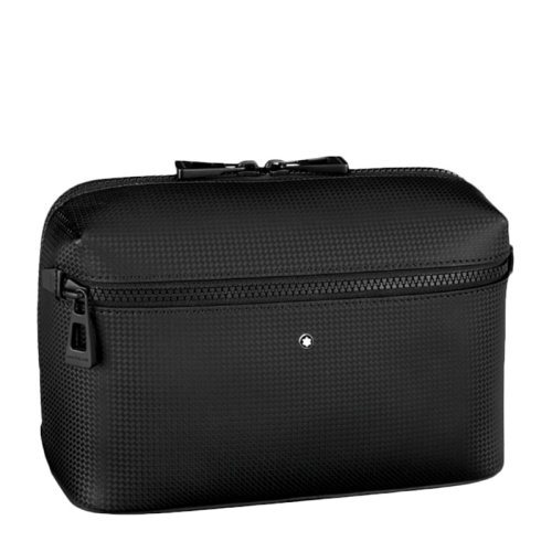 MontBlanc/萬寶龍 男士黑色小牛皮單肩包斜挎包腰帶包腰包男包 123940