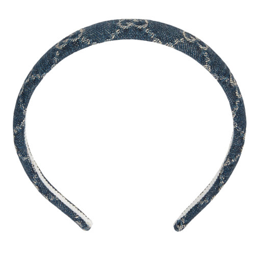 GUCCI/古馳 女士深藍(lán)色和象牙色有機(jī)牛仔頭帶6528353HAAH4900