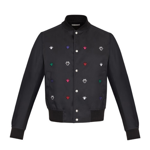 Dior Homme/迪奧·桀傲  男裝 服裝黑色棉質(zhì)時(shí)尚彩色蜜蜂印花外套 男士夾克