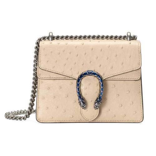  GUCCI古馳 22年秋冬 女士 Dionysus系列鴕鳥皮迷你手袋 421970 EY0IN 9585