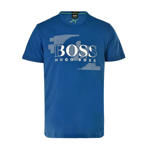 HUGO BOSS/雨果波士  男裝 服飾 新款純色純棉時尚休閑BOSS標(biāo)男士短袖T恤