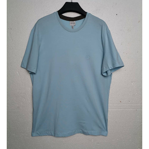 ARMANI COLLEZIONI/阿瑪尼卡爾茲  男士短袖T恤淺藍(lán)色（瑕疵折扣）