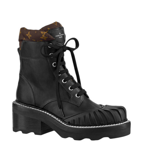 Louis Vuitton/路易威登 22年早春新款 BEAUBOURG系列 女士黑色小牛皮及踝靴1A94N6