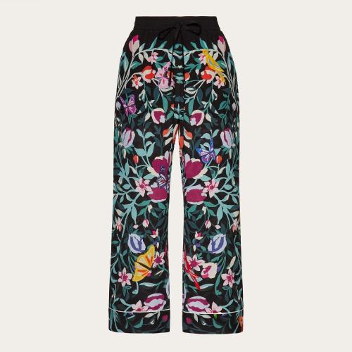  VALENTINO華倫天奴 22年秋冬 女士 休閑褲 PANTALON STYLE PYJAMA EN CREPE DE CHINE a IMPRIM