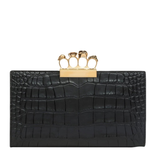 Alexander McQueen 亞歷山大·麥昆 女士 包袋  黑色皮革手拿包