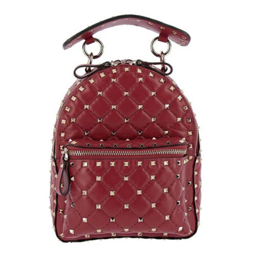 Valentino/華倫天奴  女包女士皮革時尚百搭鉚釘裝飾雙肩包  RW2B0B63NAP 0NO