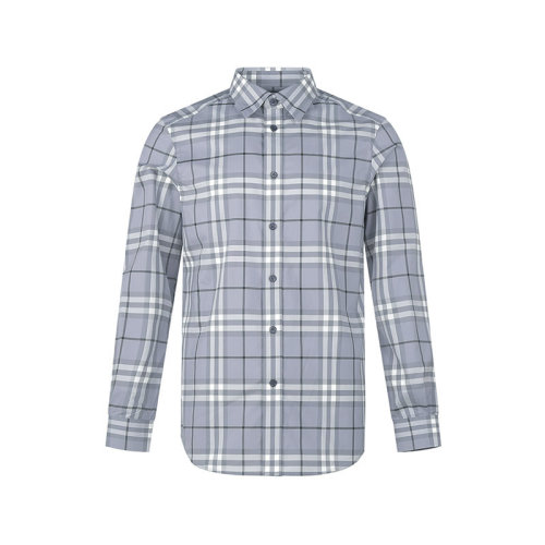 BURBERRY/博柏利 男士棉質長袖襯衫風暴灰格紋 80554911