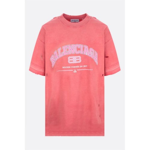  Balenciaga/巴黎世家 女士粉紅色棉質(zhì)短袖T恤 612965-TLVJ1-6441 PLFSX