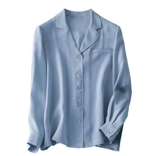 GeleiStory/GeleiStory 新款職場通勤氣質(zhì)上衣30姆米重磅桑蠶絲真絲襯衫  女士長袖襯衫