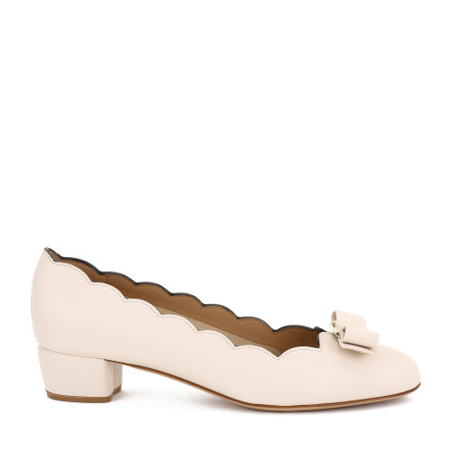 Salvatore Ferragamo/菲拉格慕 VARA蝴蝶結(jié)淺口鞋 女士中跟鞋 淺粉色 733819-01R389