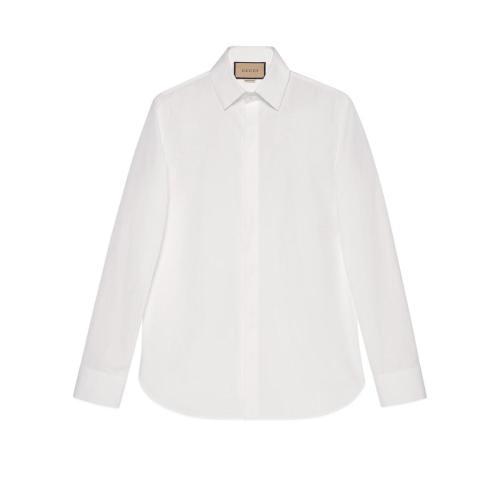  GUCCI古馳 22年秋冬 男士 飾雙G棉府綢襯衫 699561 ZAIFQ 9000