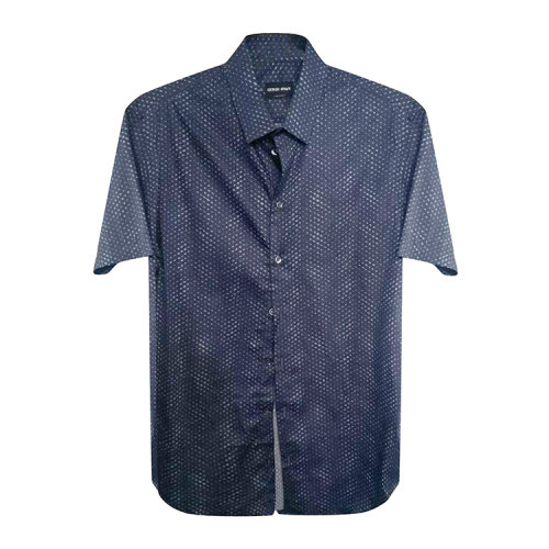 Giorgio Armani/喬治阿瑪尼深藍色男士長袖襯衫  PSC97TPS52C 041