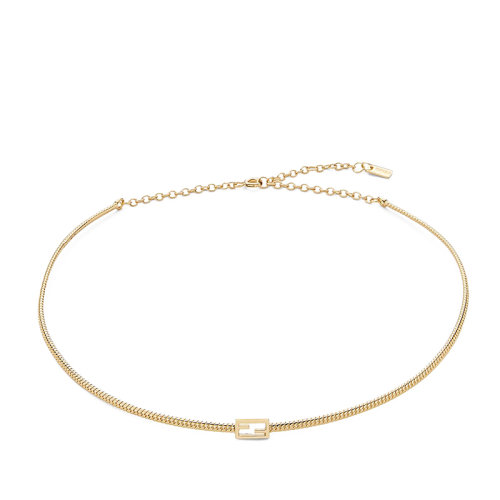 FENDI/芬迪  Baguette系列 女士金色具有金屬涂層網(wǎng)狀鏈和FF Baguette圖案手鏈8AG994B08F0CFK