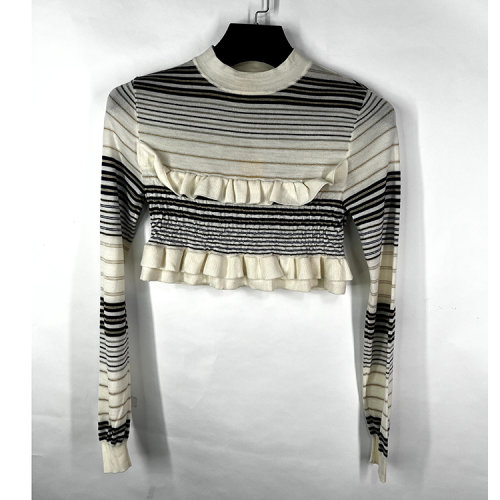 Stella McCartney/絲黛拉麥卡妮 白色條紋針織衫 450305 S1744（瑕疵折扣）