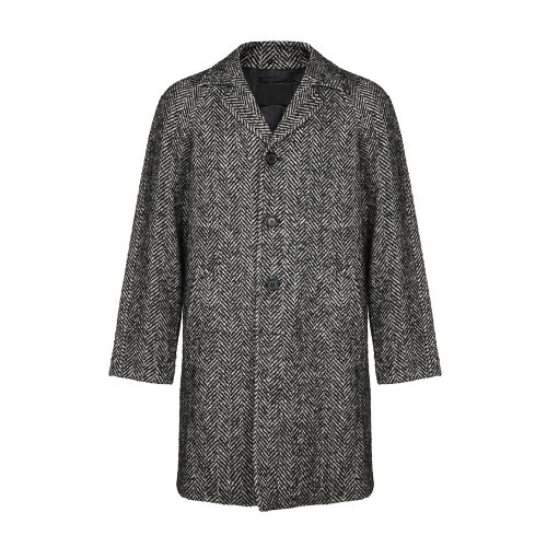 PRADA/普拉達(dá) 黑色翻領(lǐng)男士大衣