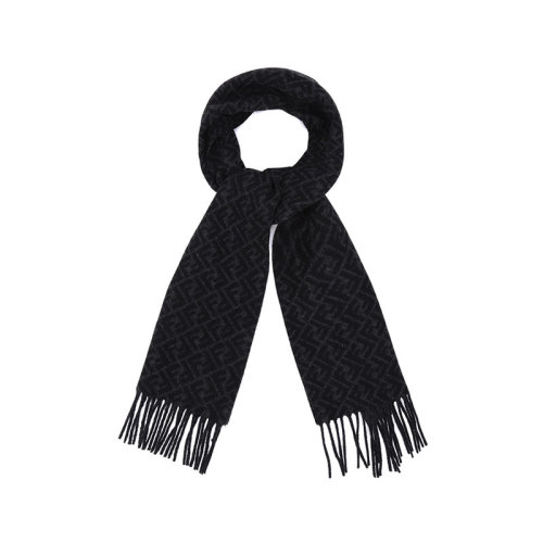 FENDI/芬迪 男士羊毛保暖圍巾FF圖案 FXS124 AH85