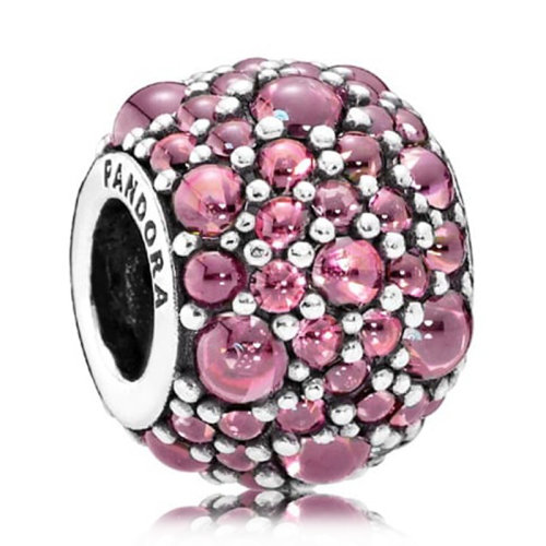 PANDORA/潘多拉 女士粉色925銀金銀花閃爍水滴串飾 791755HCZ
